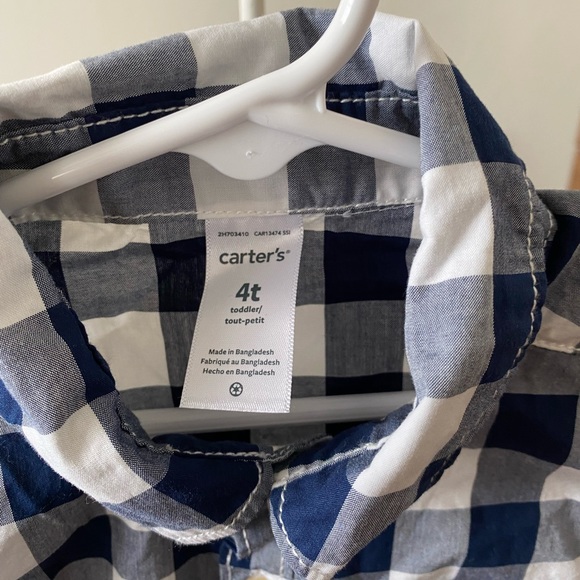 🦋 4T Carter’s Plaid Button Down Shirt - Picture 7 of 8